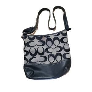 Coach Legacy Signature Shoulder Handbag Logo Print Womens